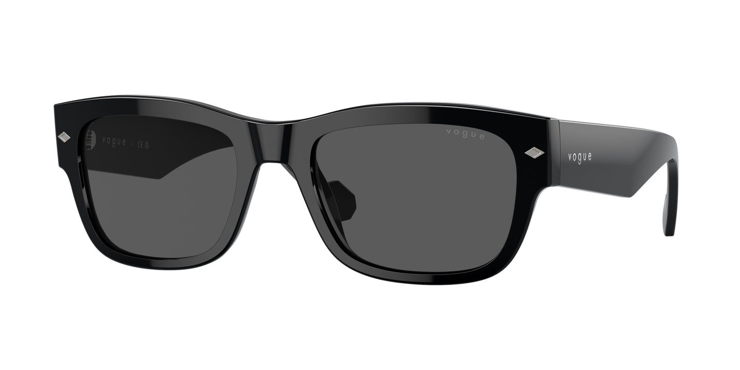 Vogue VO5530S Pillow Sunglasses W44/87-Black 55-145-20 - Color Map Black