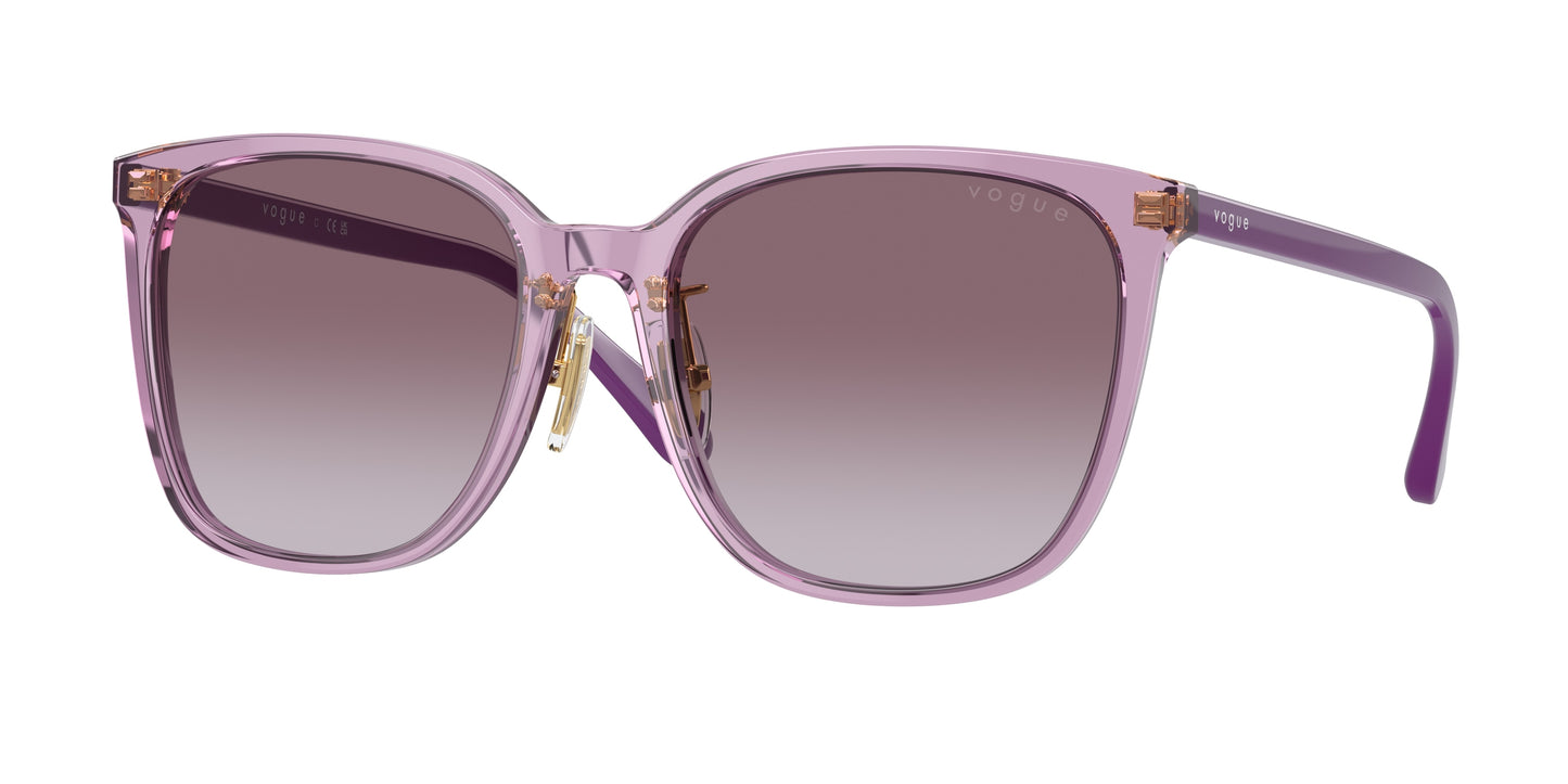 Vogue VO5537SD Square Sunglasses 29228H-Transparent Violet 58-145-19 - Color Map Violet
