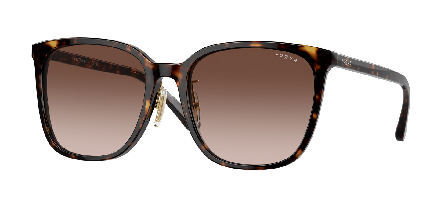 Vogue VO5537SD Square Sunglasses W65613-Dark Havana 58-145-19 - Color Map Brown