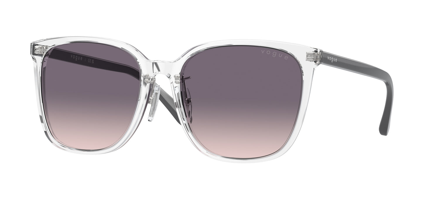 Vogue VO5537SD Square Sunglasses W74536-Transparent 58-145-19 - Color Map Transparent