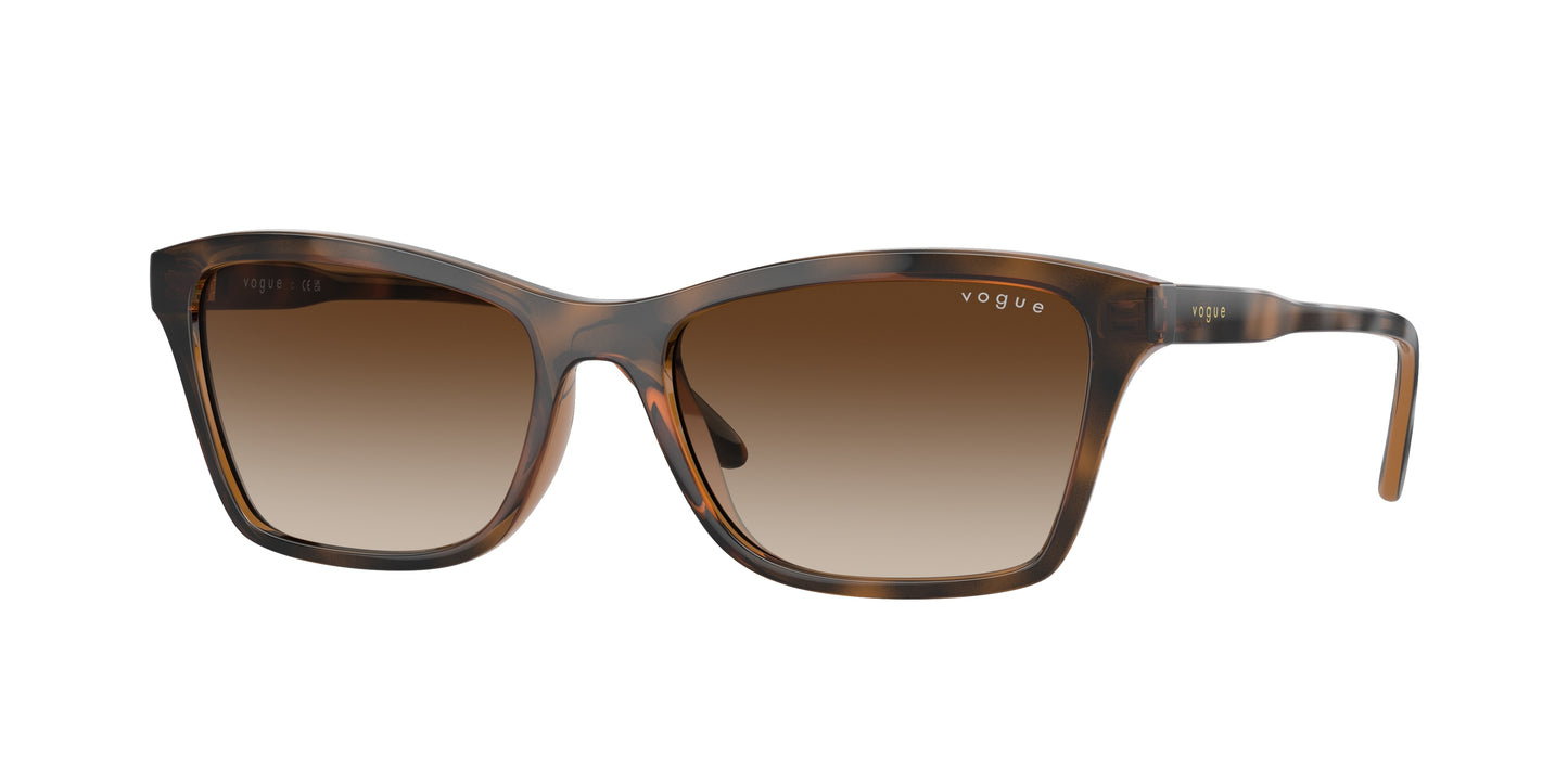Vogue VO5551S Pillow Sunglasses 238613-Top Havana/Light Brown 54-140-17 - Color Map Brown