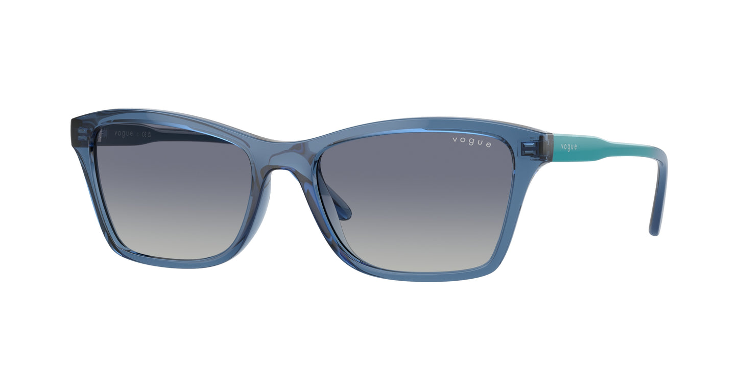 Vogue VO5551S Pillow Sunglasses 30854L-Transparent Blue 54-140-17 - Color Map Blue
