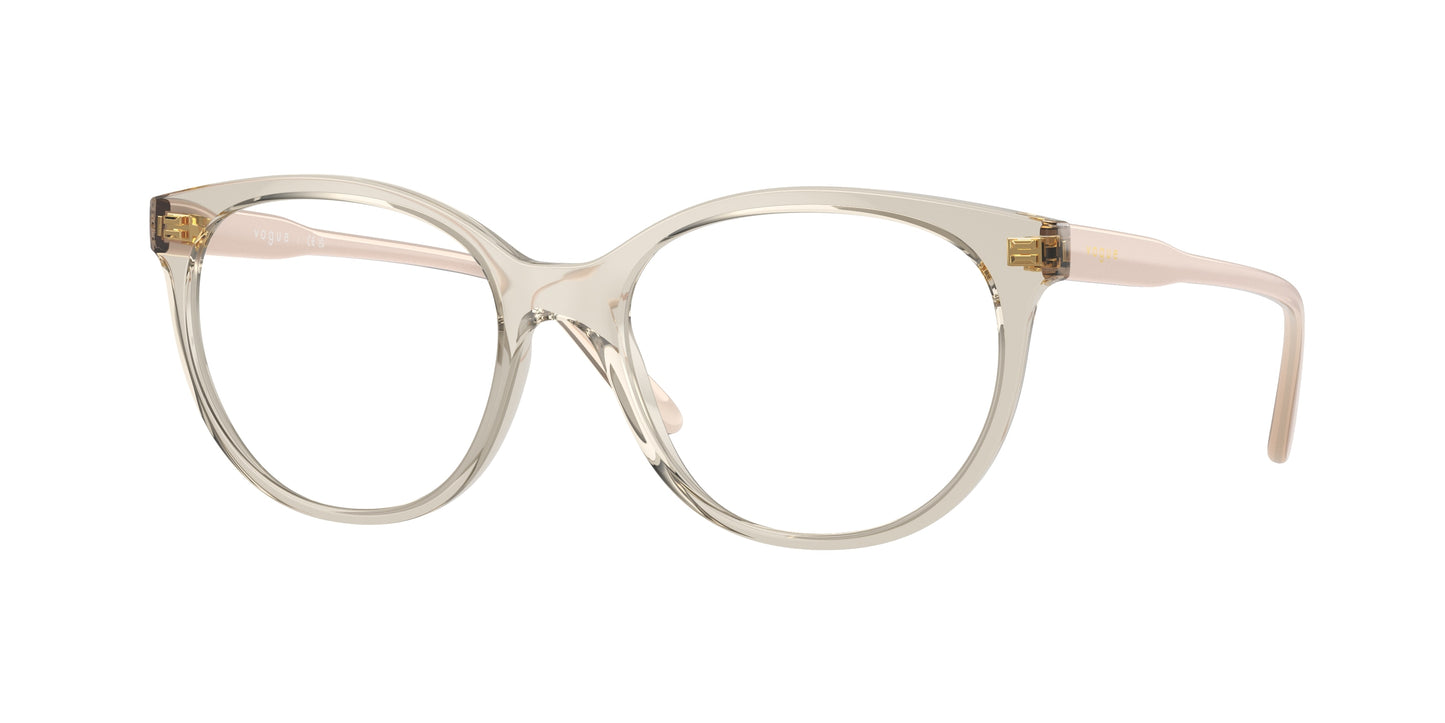 Vogue VO5552F Phantos Eyeglasses 2998-Transparent Beige 53-140-17 - Color Map Brown
