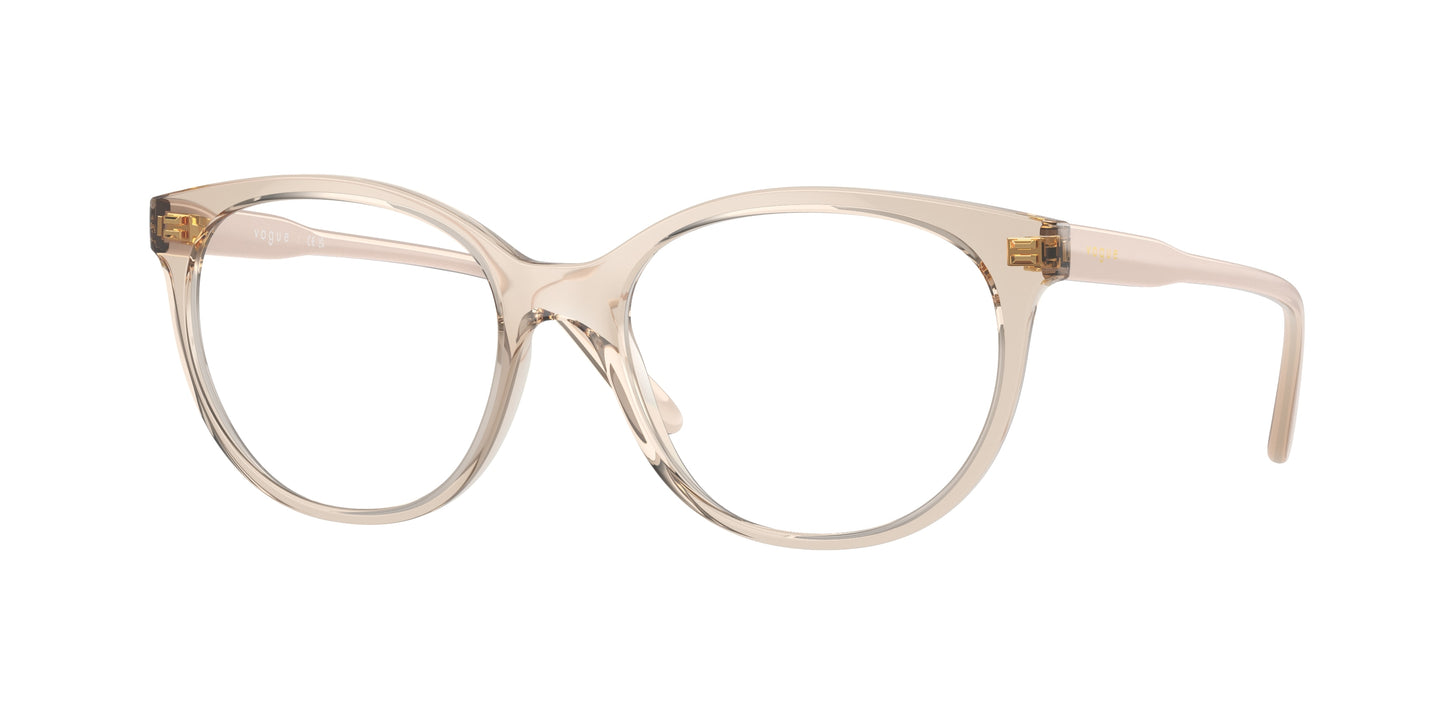 Vogue VO5552 Phantos Eyeglasses 2884-Transparent Beige 53-140-17 - Color Map Brown
