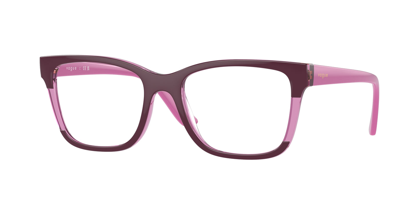 Vogue VO5556F Rectangle Eyeglasses 2084-Top Purple/Transparent Purple 53-140-18 - Color Map Violet