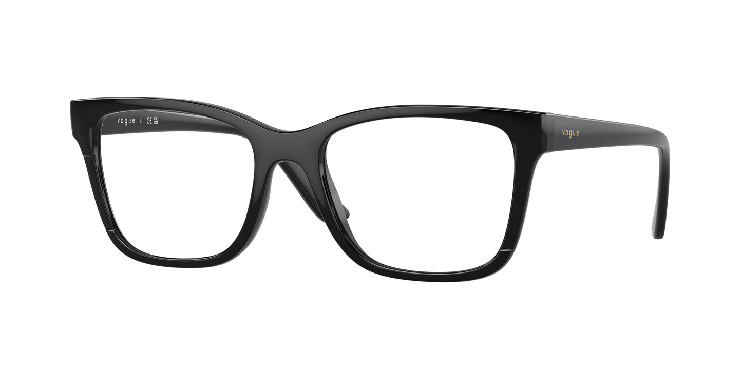 Vogue VO5556F Rectangle Eyeglasses W44-Black 53-140-18 - Color Map Black