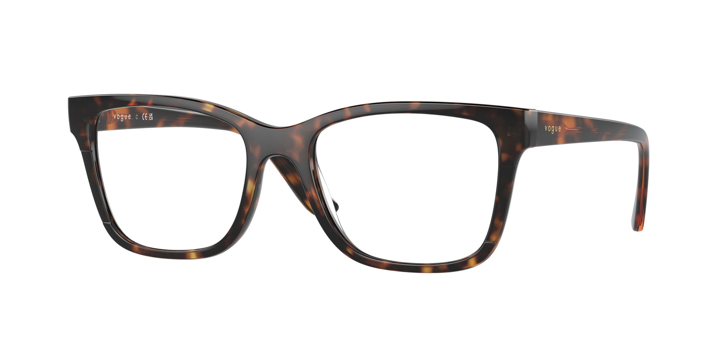 Vogue VO5556F Rectangle Eyeglasses W656-Dark Havana 53-140-18 - Color Map Brown
