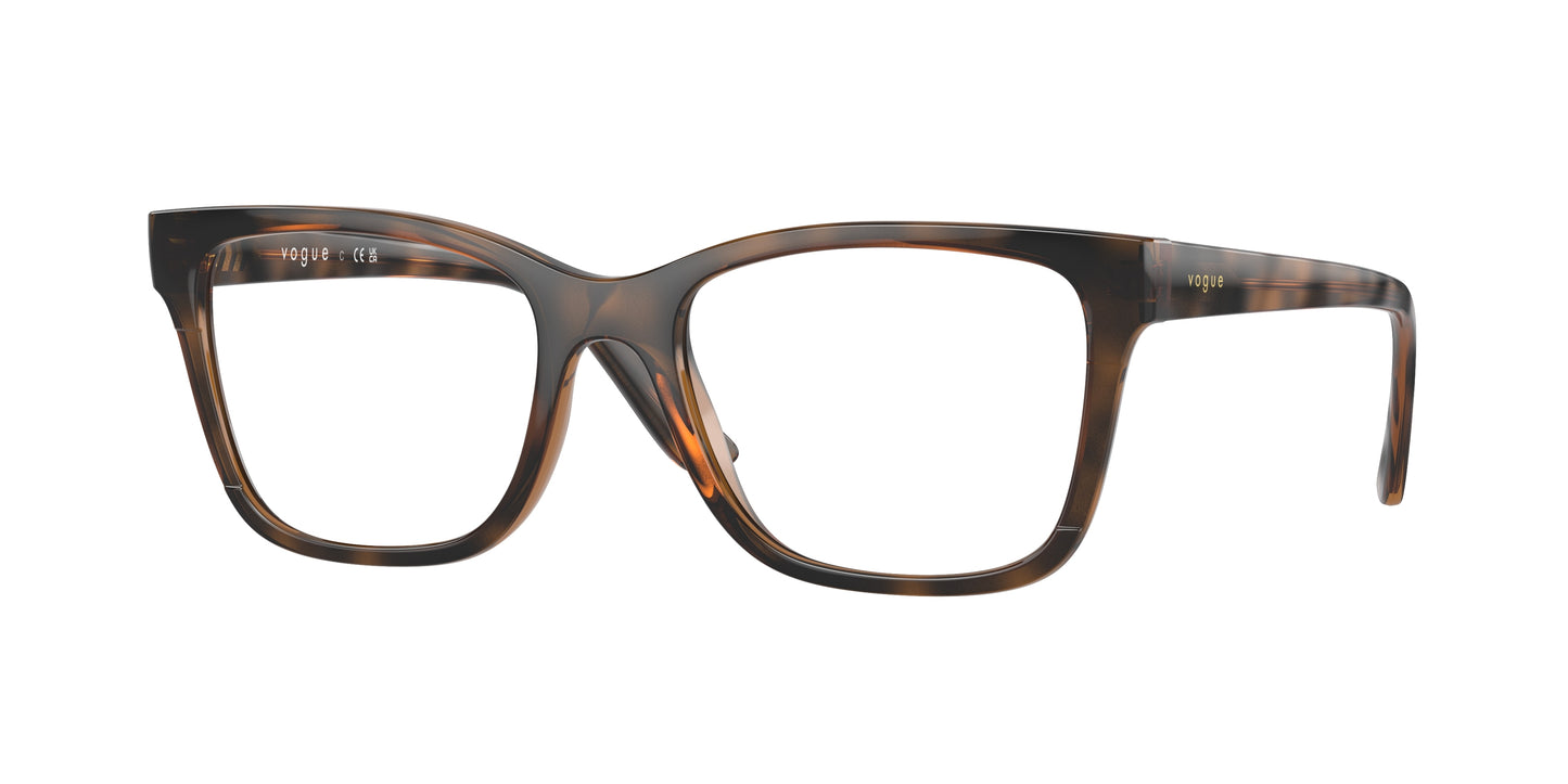 Vogue VO5556 Rectangle Eyeglasses 2386-Top Dark Havana/Light Brown 53-140-18 - Color Map Brown