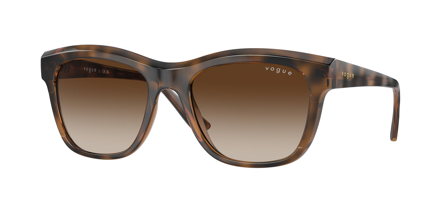 Vogue VO5557S Pillow Sunglasses 238613-Top Dark Havana/Light Brown 54-140-19 - Color Map Brown