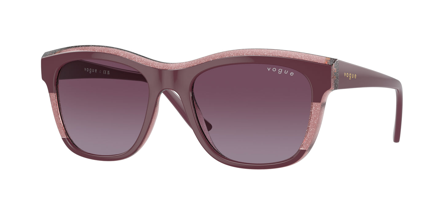 Vogue VO5557S Pillow Sunglasses 31408H-Purple/Transparent Purple Glitter 54-140-19 - Color Map Violet