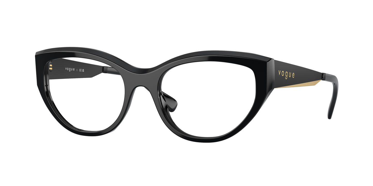 Vogue VO5560 Irregular Eyeglasses W44-Black 53-140-18 - Color Map Black