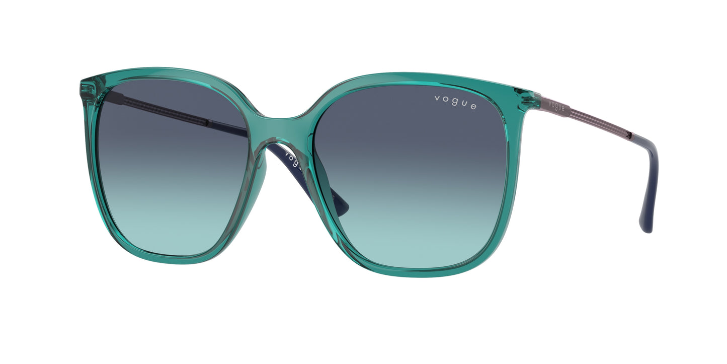Vogue VO5564S Square Sunglasses 31204S-Transparent Petroleum 54-140-17 - Color Map Green