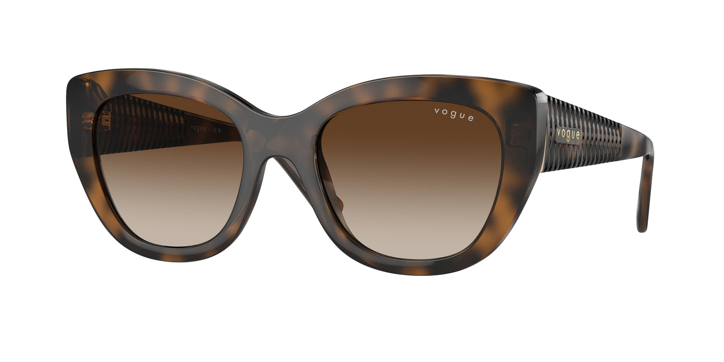 Vogue VO5567S Butterfly Sunglasses 238613-Top Dark Havana/Light Brown 52-135-20 - Color Map Brown