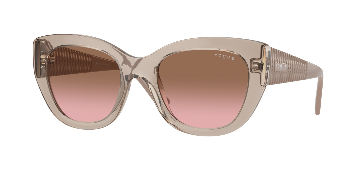 Vogue VO5567S Butterfly Sunglasses 299014-Transparent Caramel 52-135-20 - Color Map Brown