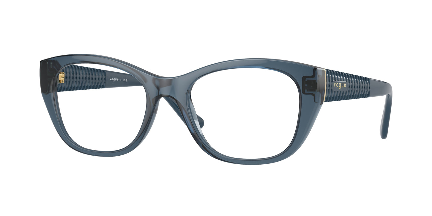 Vogue VO5569 Cat Eye Eyeglasses 2764-Transparent Blue 53-135-19 - Color Map Blue
