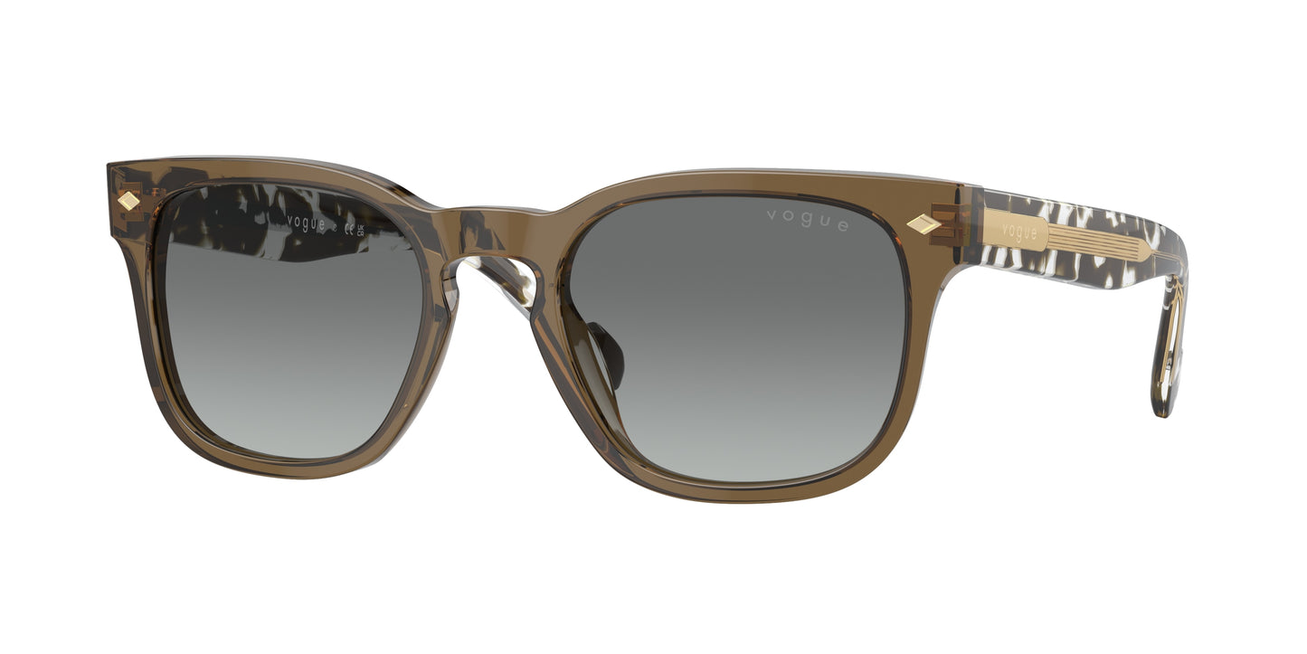 Vogue VO5571S Square Sunglasses 314411-Transparent Olive Green 53-145-21 - Color Map Green