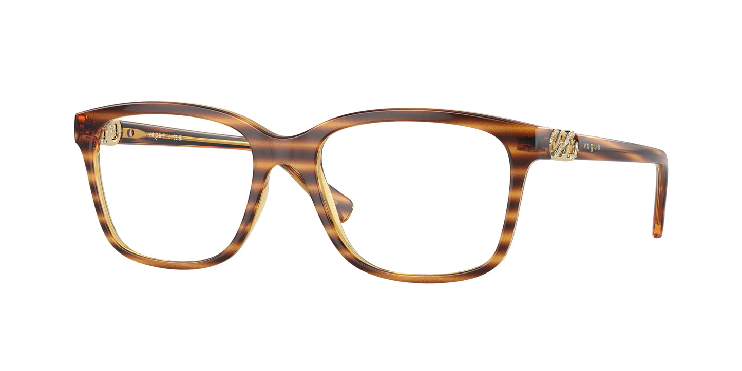 Vogue VO5574B Pillow Eyeglasses 1508-Striped Dark Havana 53-140-17 - Color Map Brown
