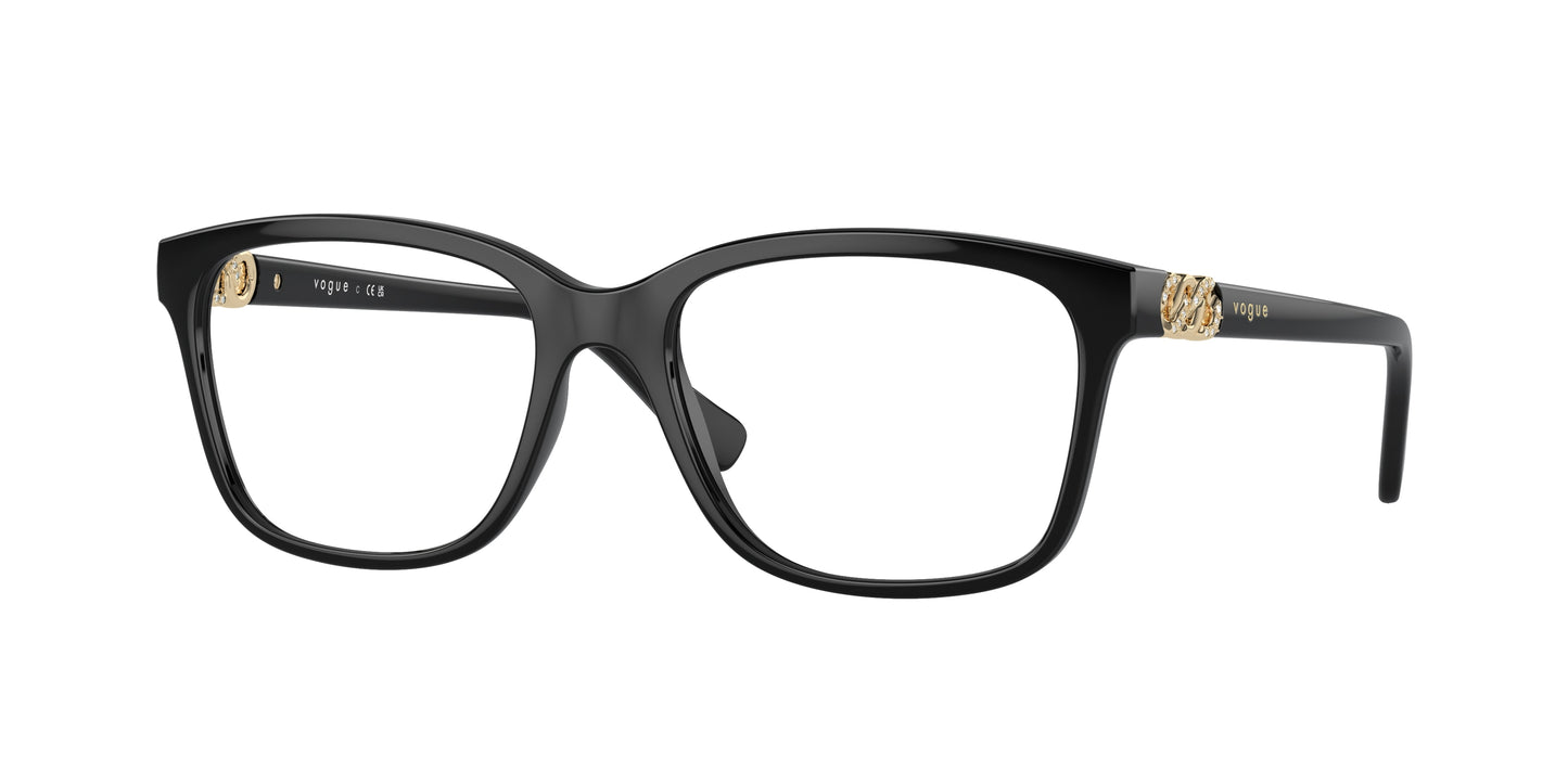 Vogue VO5574B Pillow Eyeglasses W44-Black 53-140-17 - Color Map Black