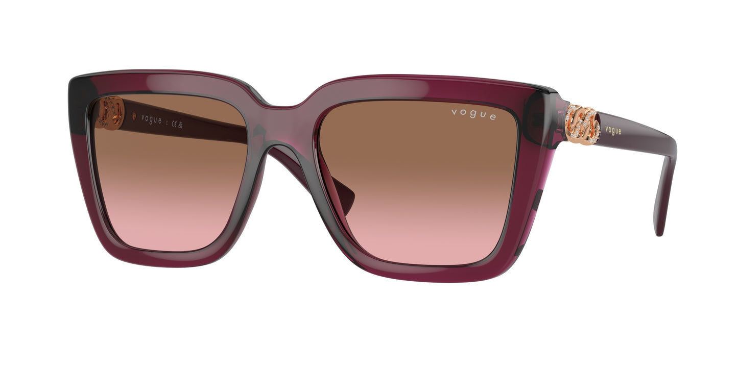 Vogue VO5575SB Butterfly Sunglasses 298914-Transparent Cherry 55-140-18 - Color Map Violet