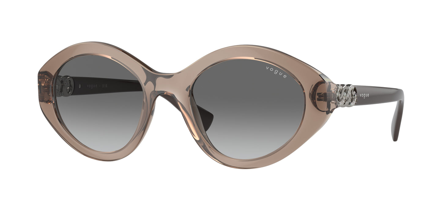 Vogue VO5576SB Oval Sunglasses 294011-Transparent Brown 52-140-21 - Color Map Brown
