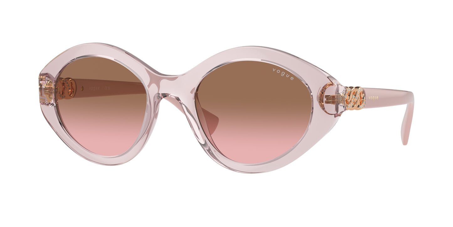 Vogue VO5576SB Oval Sunglasses 294214-Transparent Pink 52-140-21 - Color Map Pink