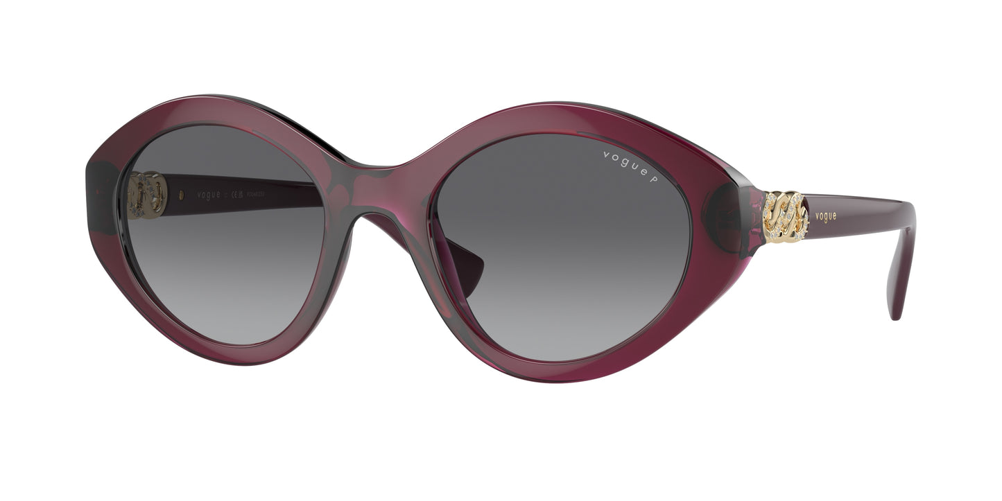 Vogue VO5576SB Oval Sunglasses 2989T3-Transparent Cherry 52-140-21 - Color Map Violet