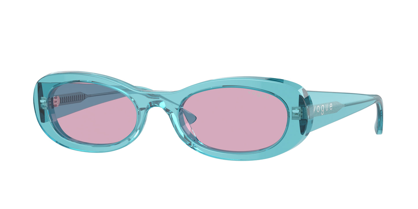 Vogue VO5582S Oval Sunglasses 316676-Transparent Torquoise 53-140-20 - Color Map Blue