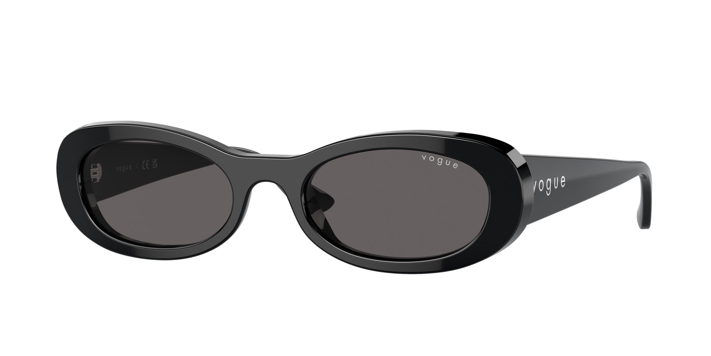 Vogue VO5582S Oval Sunglasses W44/87-Black 53-140-20 - Color Map Black