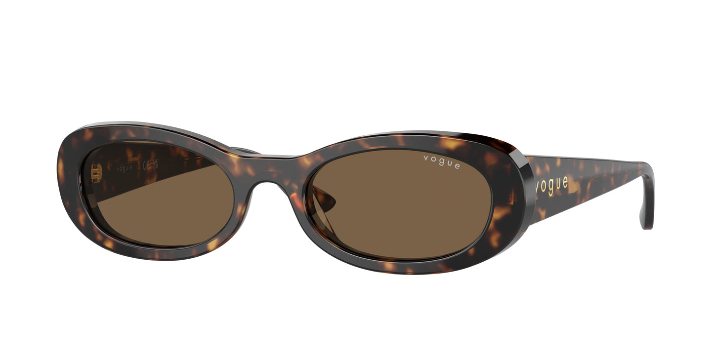 Vogue VO5582S Oval Sunglasses W65673-Dark Havana 53-140-20 - Color Map Brown