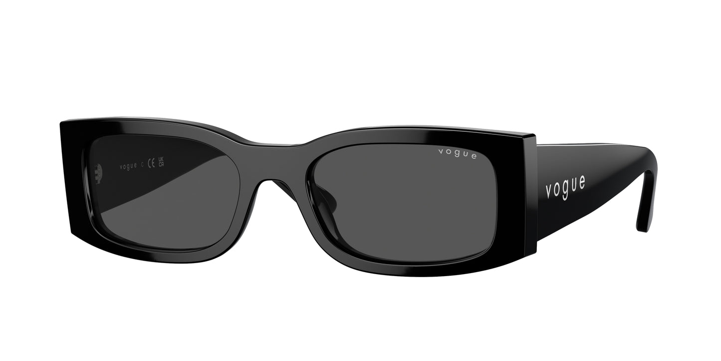 Vogue VO5584S Rectangle Sunglasses W44/87-Black 53-140-19 - Color Map Black