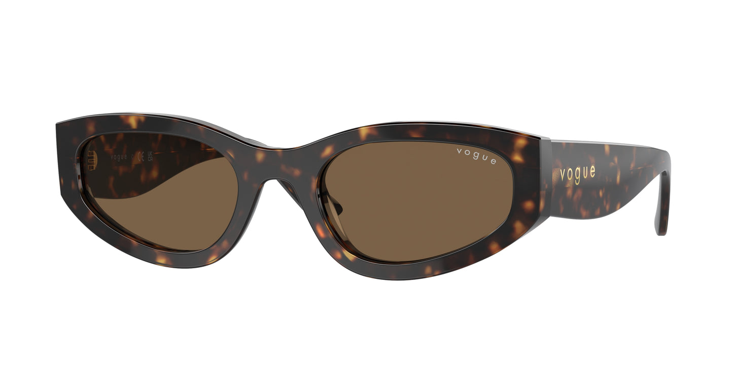 Vogue VO5585S Irregular Sunglasses W65673-Dark Havana 54-140-22 - Color Map Brown