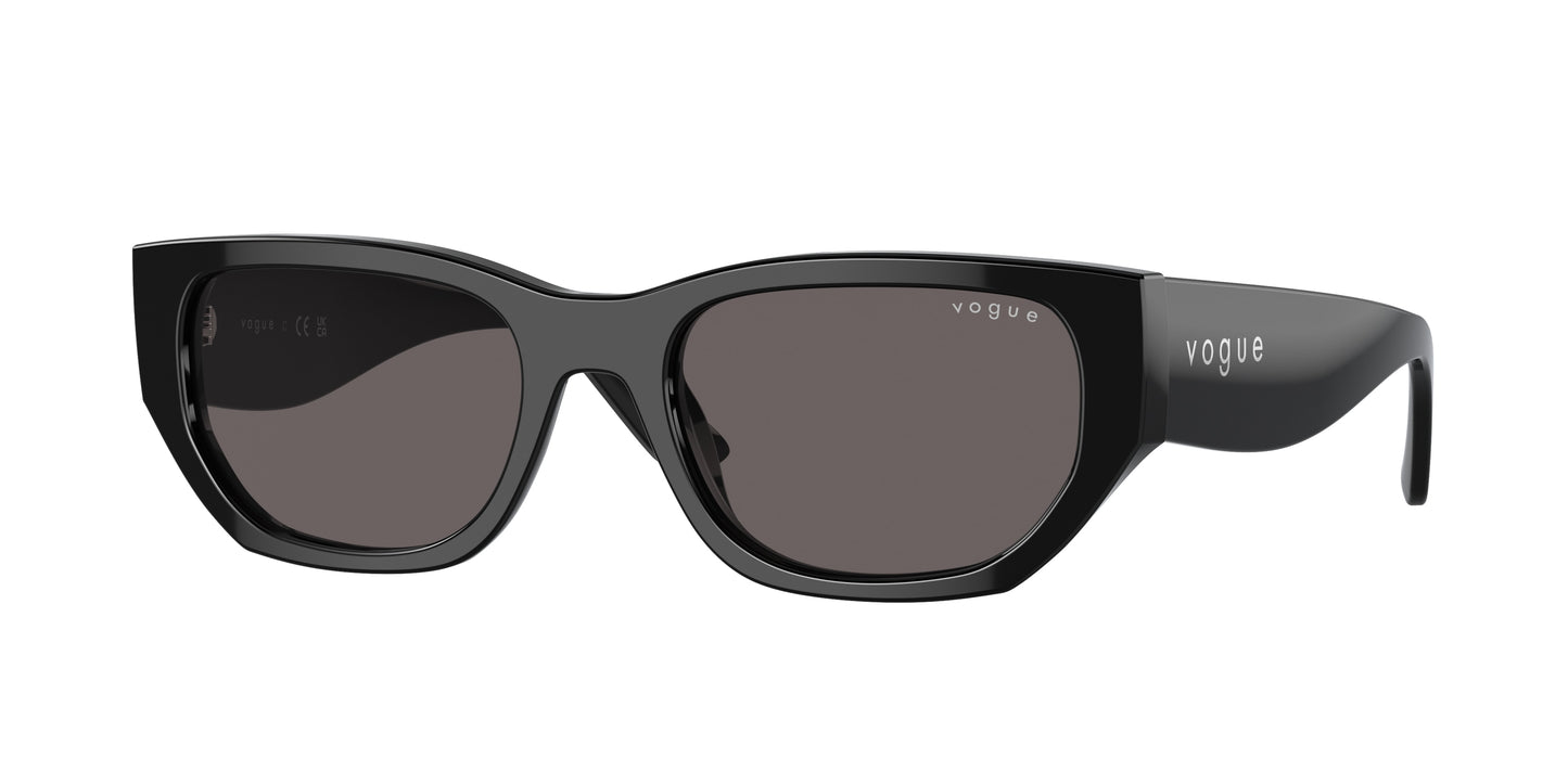 Vogue VO5586S Rectangle Sunglasses W44/87-Black 53-140-19 - Color Map Black