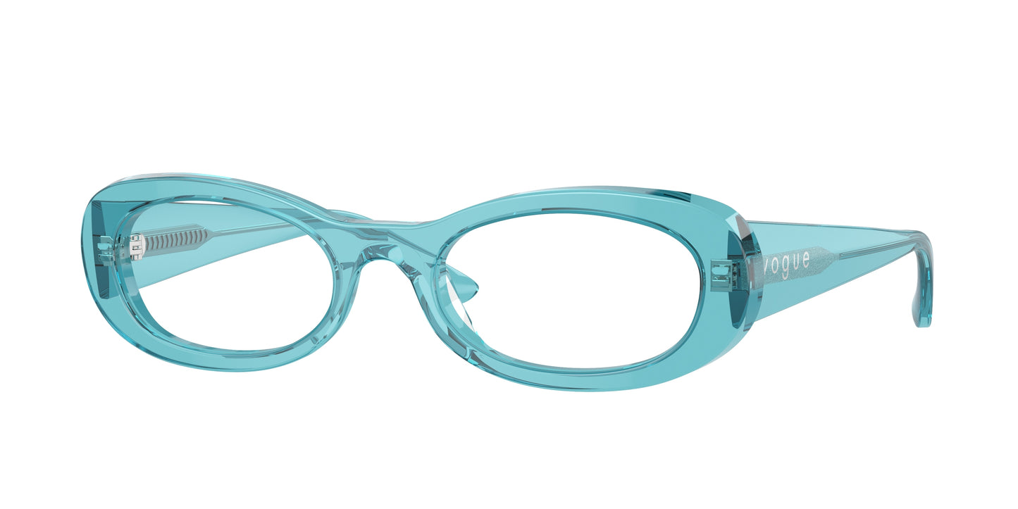 Vogue VO5596 Oval Eyeglasses 3166-Transparent Torquoise 53-140-20 - Color Map Blue