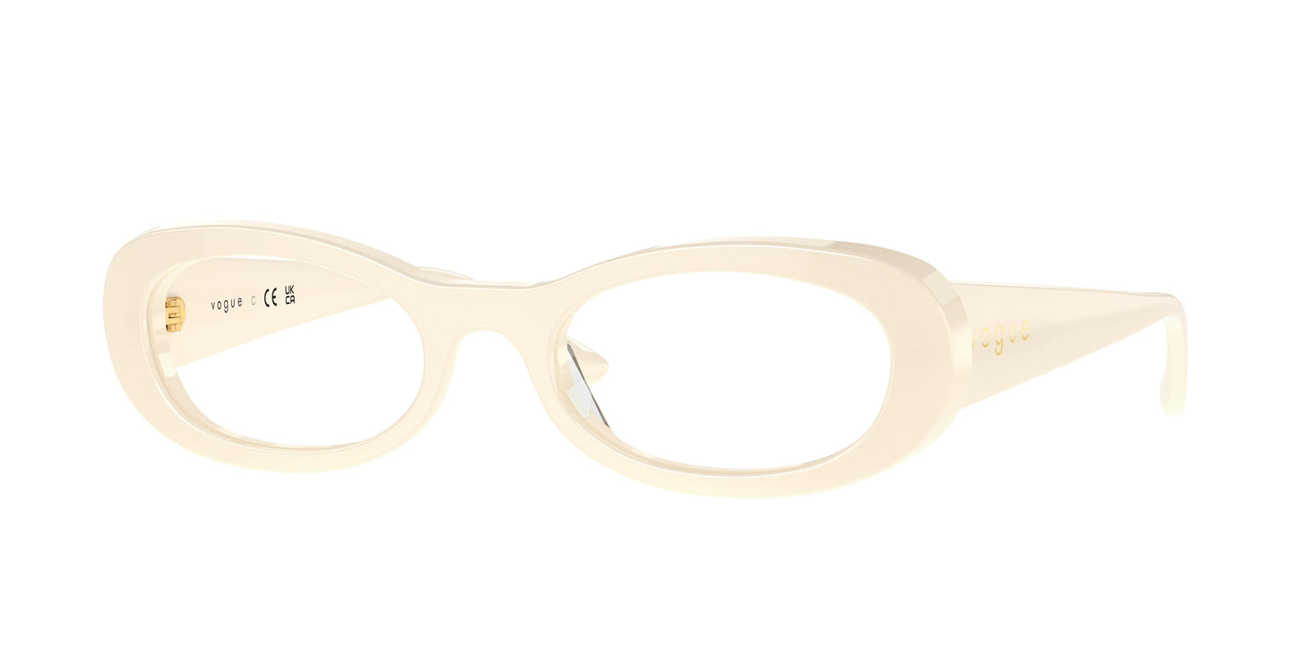 Vogue VO5596 Oval Eyeglasses 3167-Full Ivory 53-140-20 - Color Map White