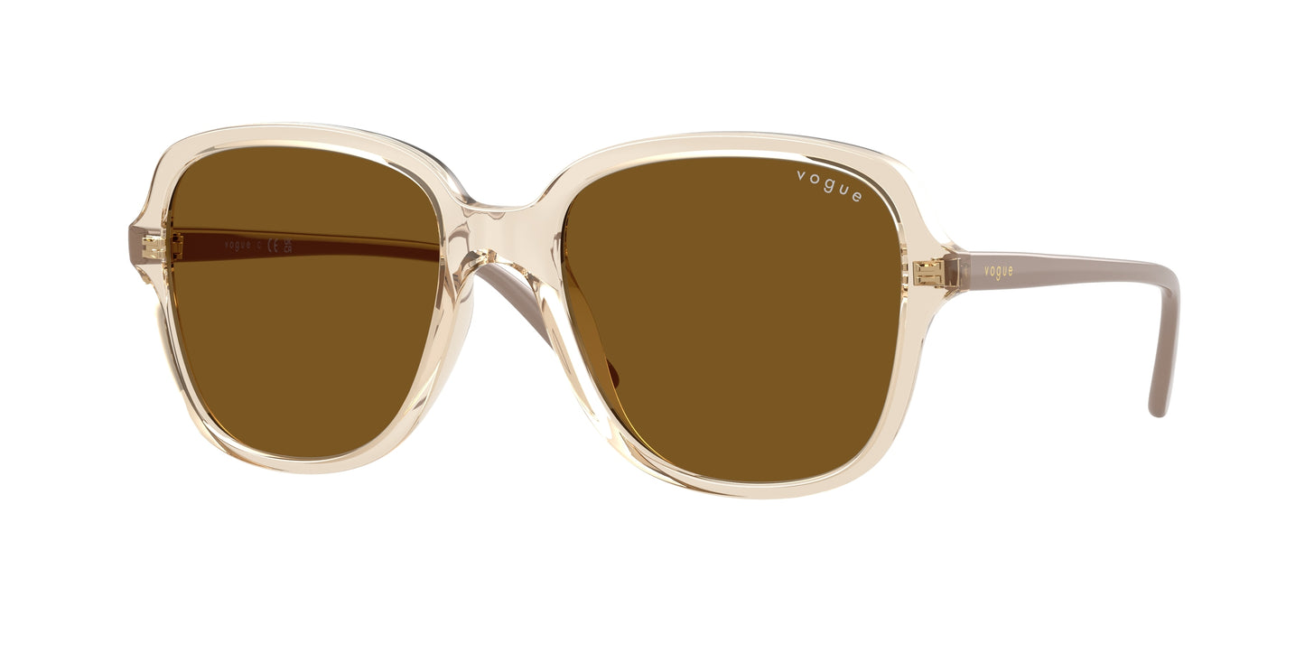 Vogue VO5601SF Square Sunglasses 299083-Transparent Caramel 53-140-18 - Color Map Brown