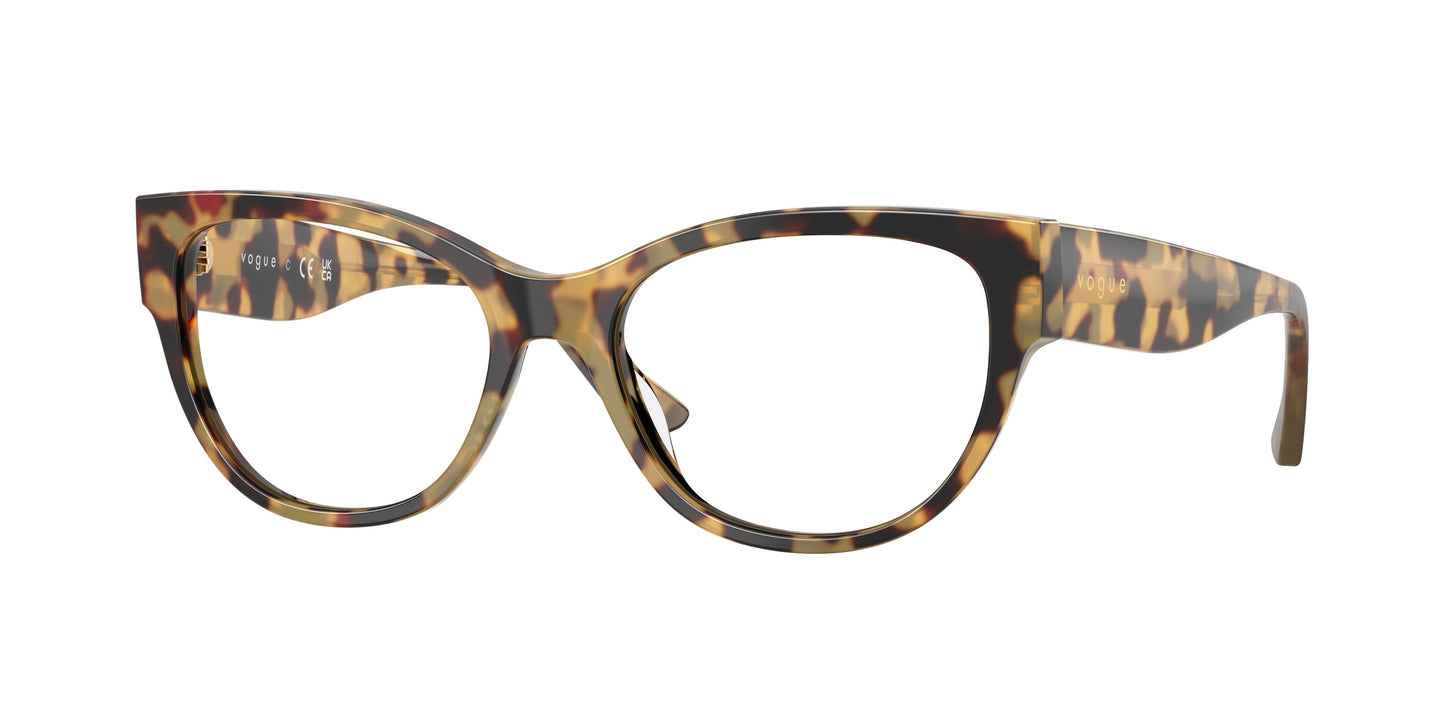 Vogue VO5604 Cat Eye Eyeglasses 2605-Yellow Tortoise 53-140-17 - Color Map Tortoise