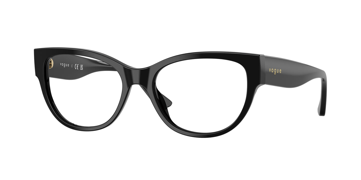 Vogue VO5604 Cat Eye Eyeglasses W44-Black 53-140-17 - Color Map Black