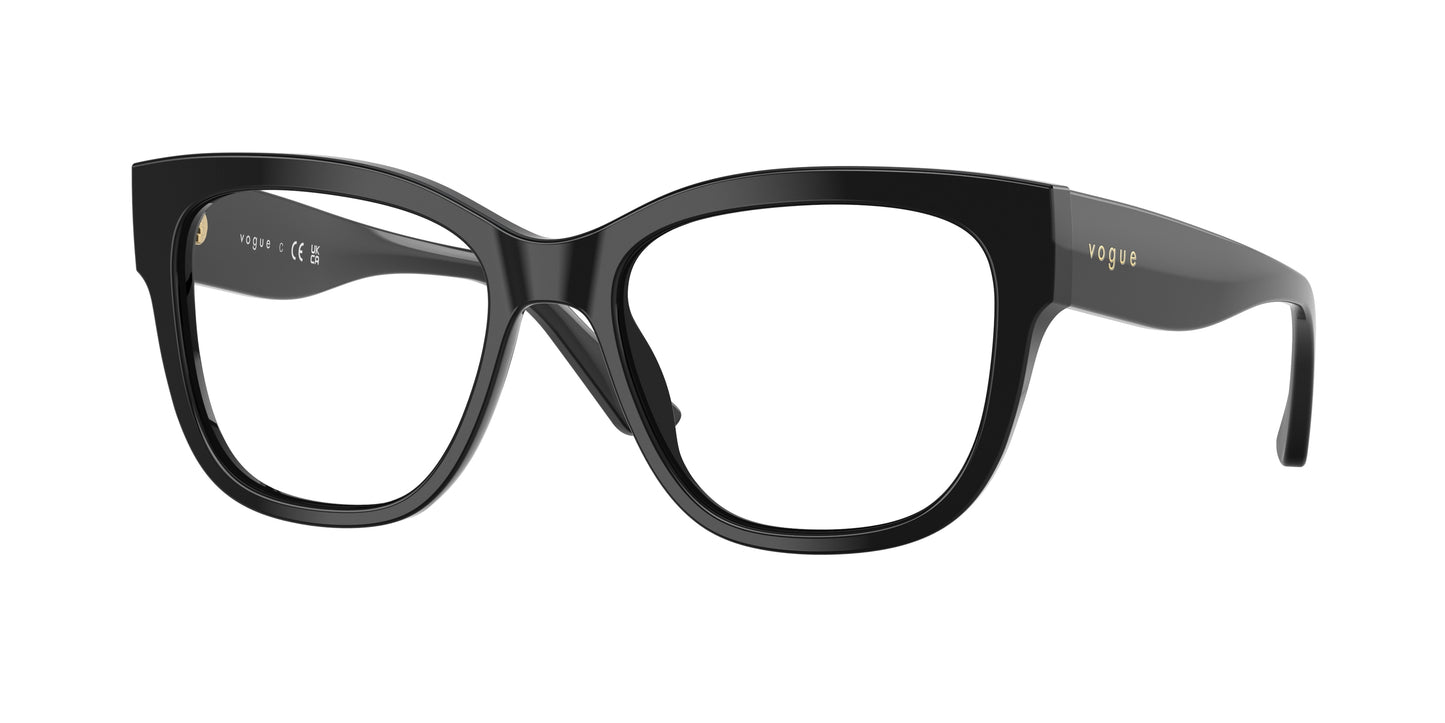 Vogue VO5605 Square Eyeglasses W44-Black 53-140-17 - Color Map Black