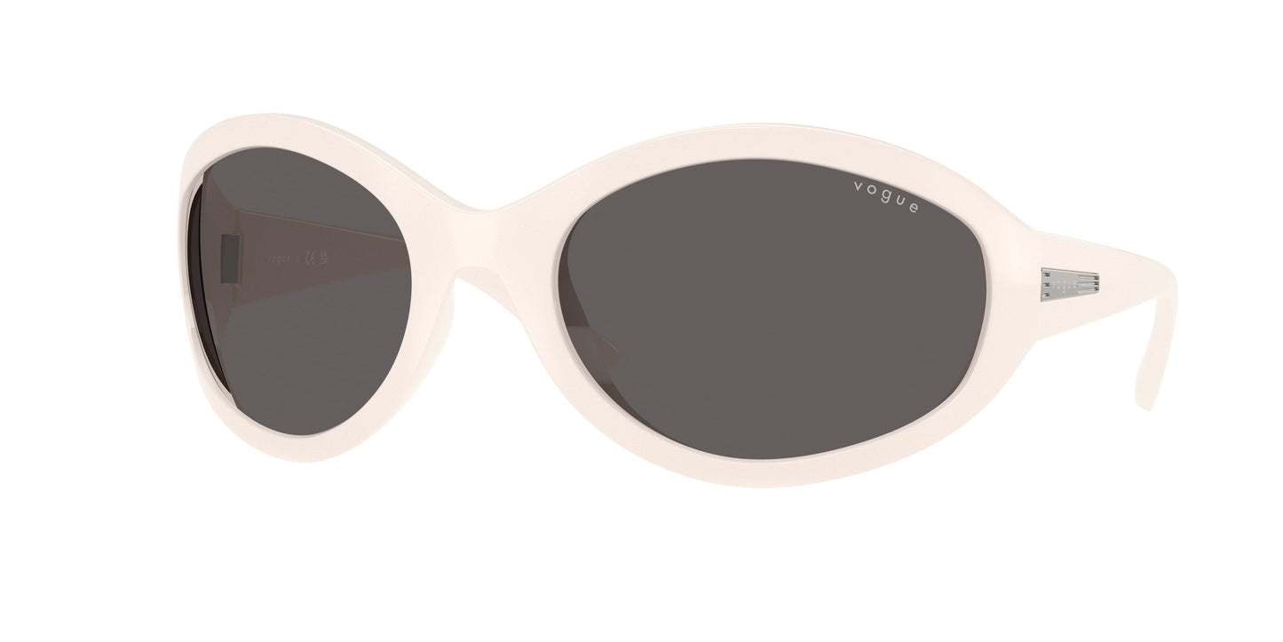 Vogue VO5606S Oval Sunglasses 312487-Full Ivory 65-120-22 - Color Map White