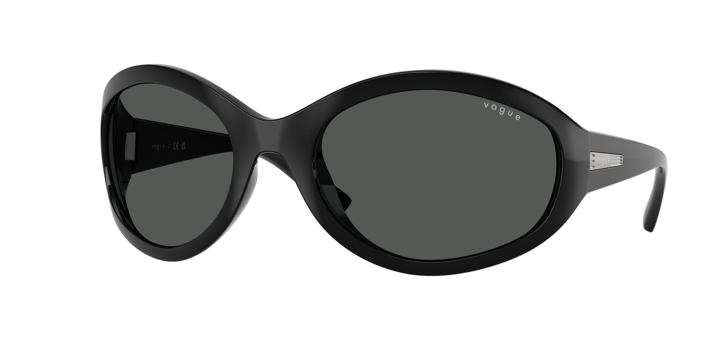 Vogue VO5606S Oval Sunglasses W44/87-Black 65-120-22 - Color Map Black