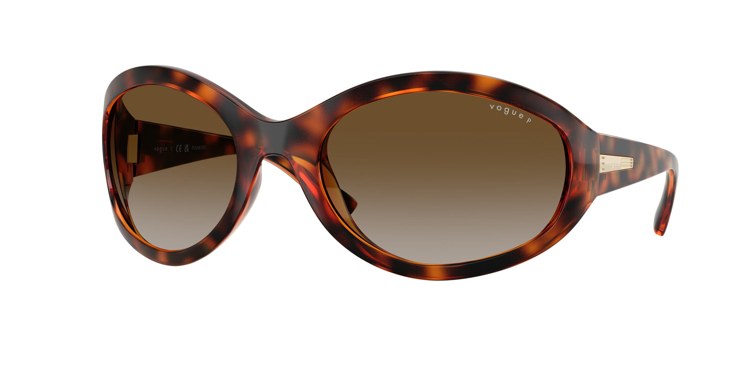 Vogue VO5606S Oval Sunglasses W656T5-Dark Havana 65-120-22 - Color Map Brown
