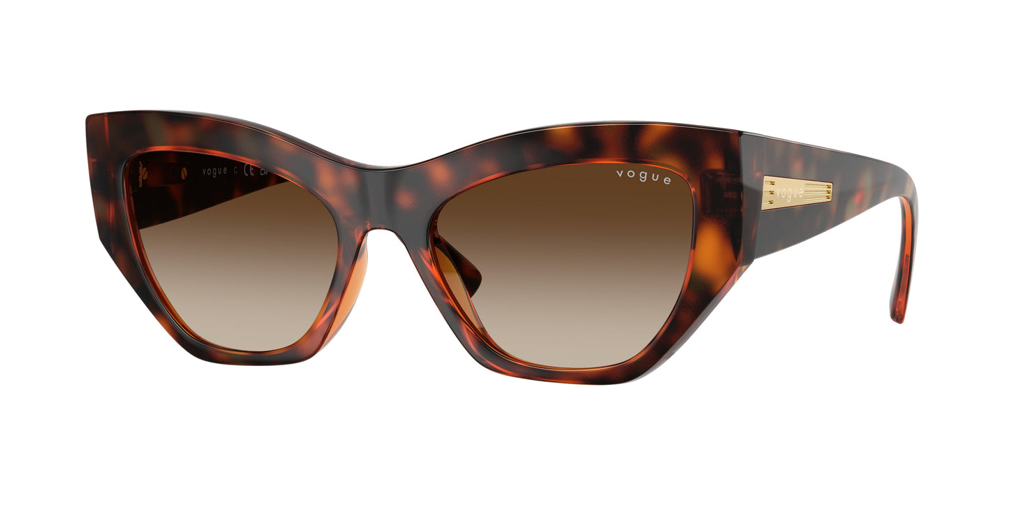Vogue VO5607S Irregular Sunglasses W65613-Dark Havana 53-140-18 - Color Map Brown