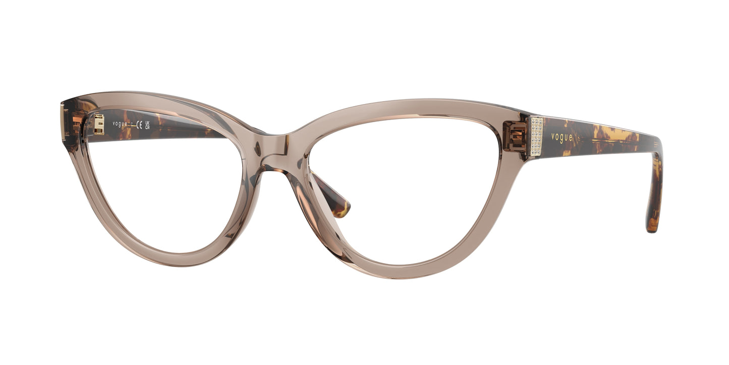 Vogue VO5610B Cat Eye Eyeglasses 2940-Transparent Brown 54-140-17 - Color Map Brown