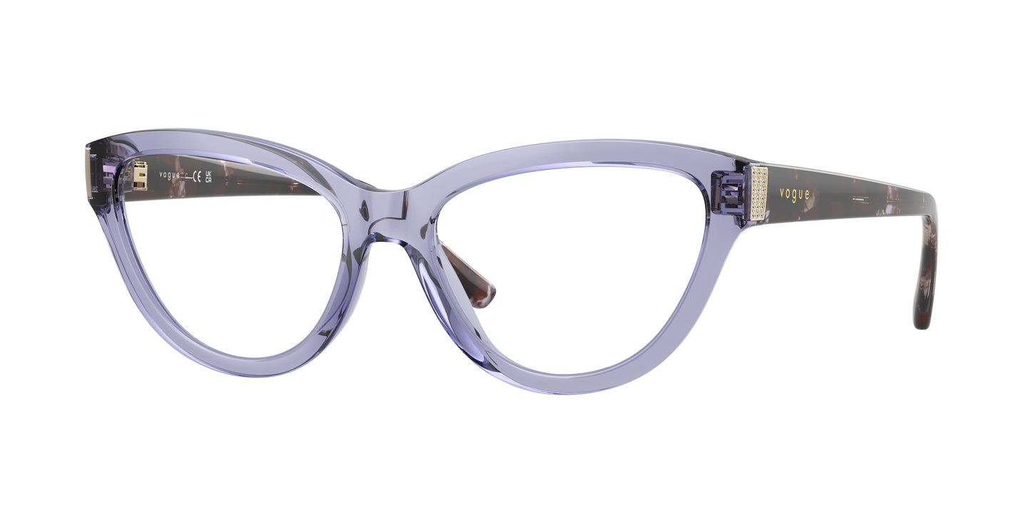 Vogue VO5610B Cat Eye Eyeglasses 3177-Transparent Purple 54-140-17 - Color Map Violet