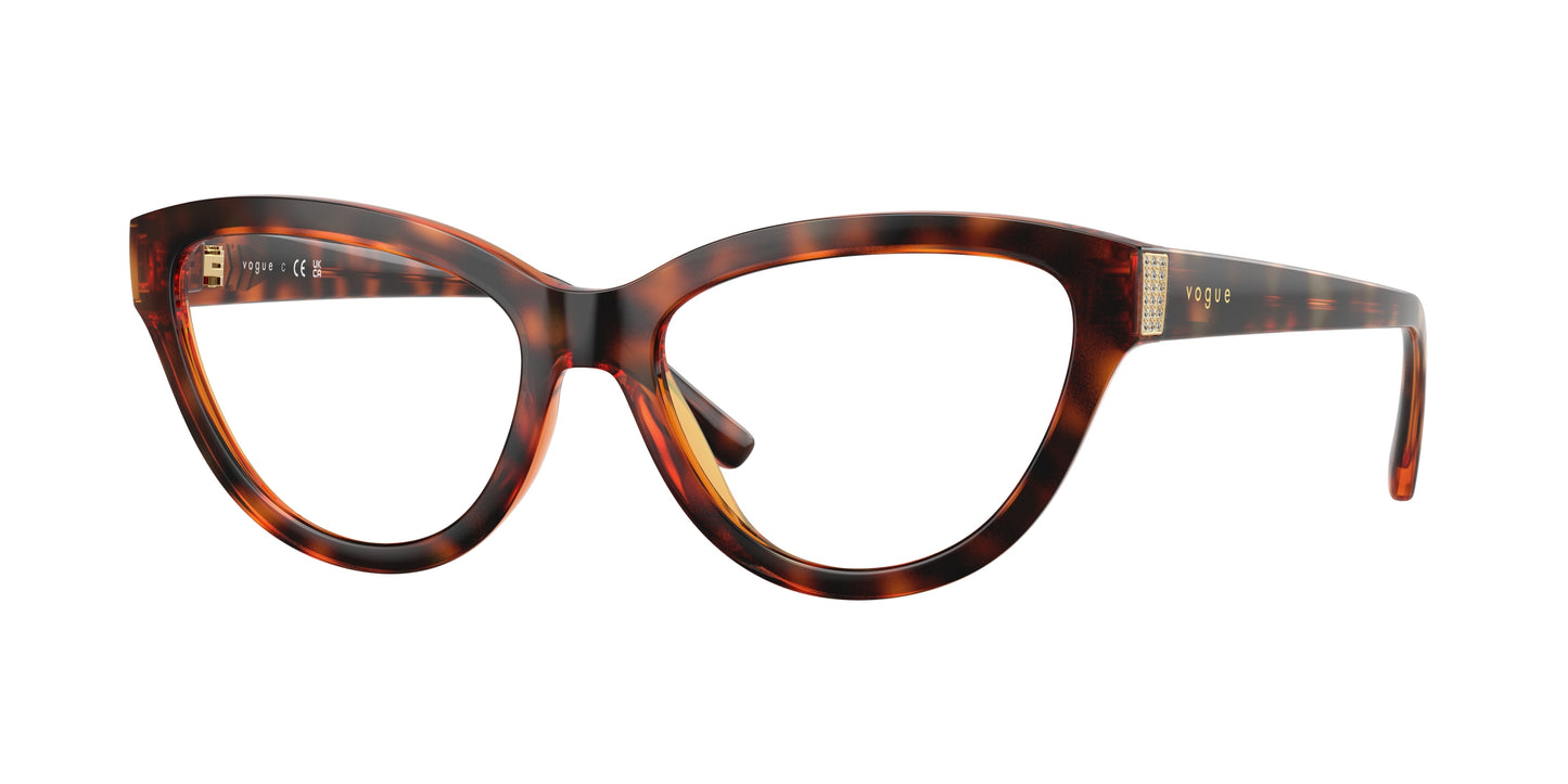 Vogue VO5610B Cat Eye Eyeglasses W656-Dark Havana 54-140-17 - Color Map Brown