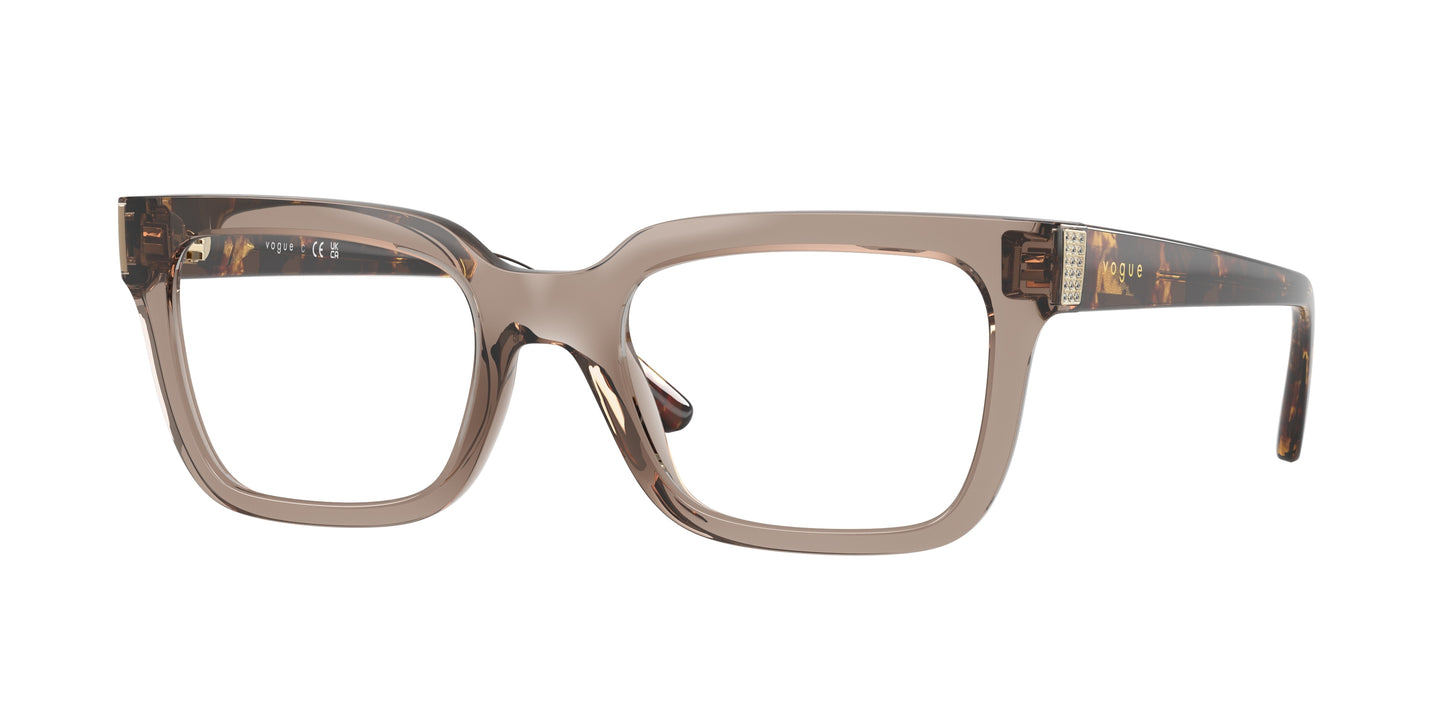 Vogue VO5611B Pillow Eyeglasses 2940-Transparent Brown 52-140-20 - Color Map Brown