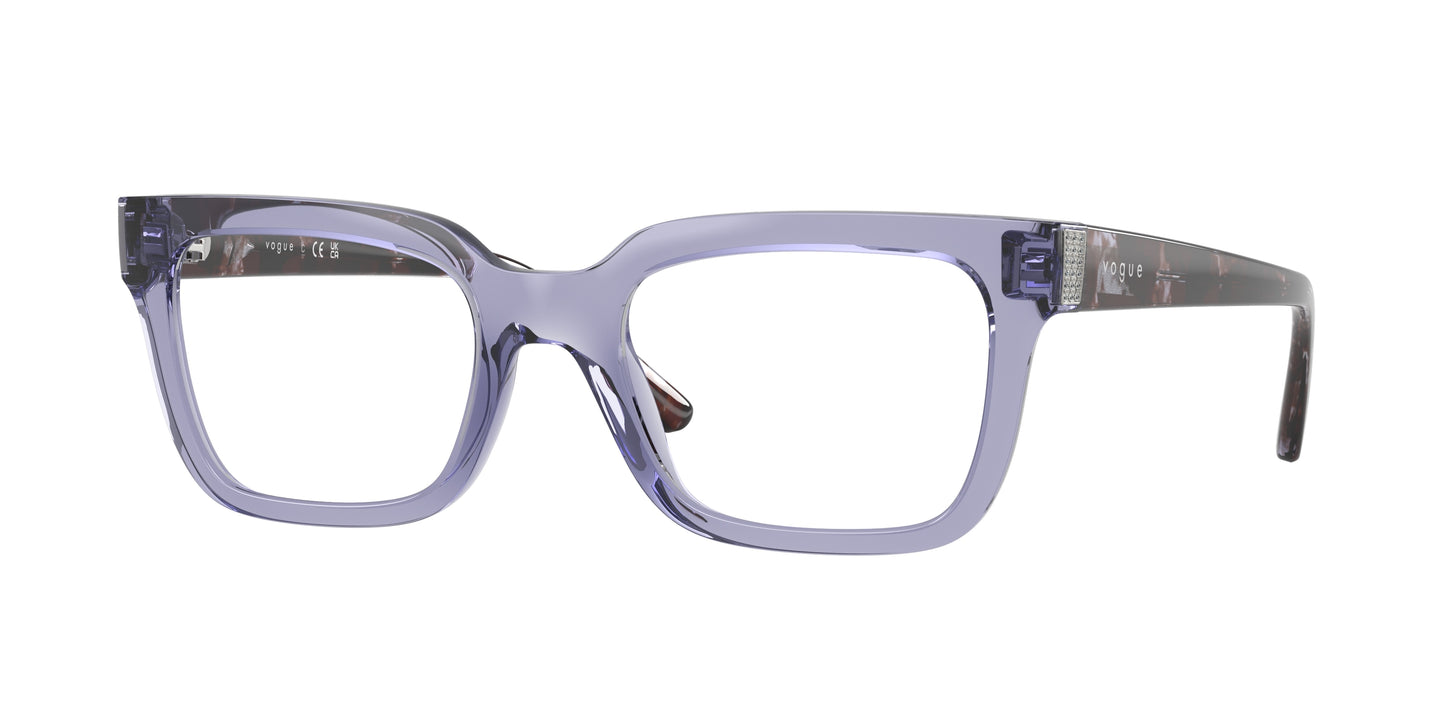 Vogue VO5611B Pillow Eyeglasses 3177-Transparent Purple 52-140-20 - Color Map Violet