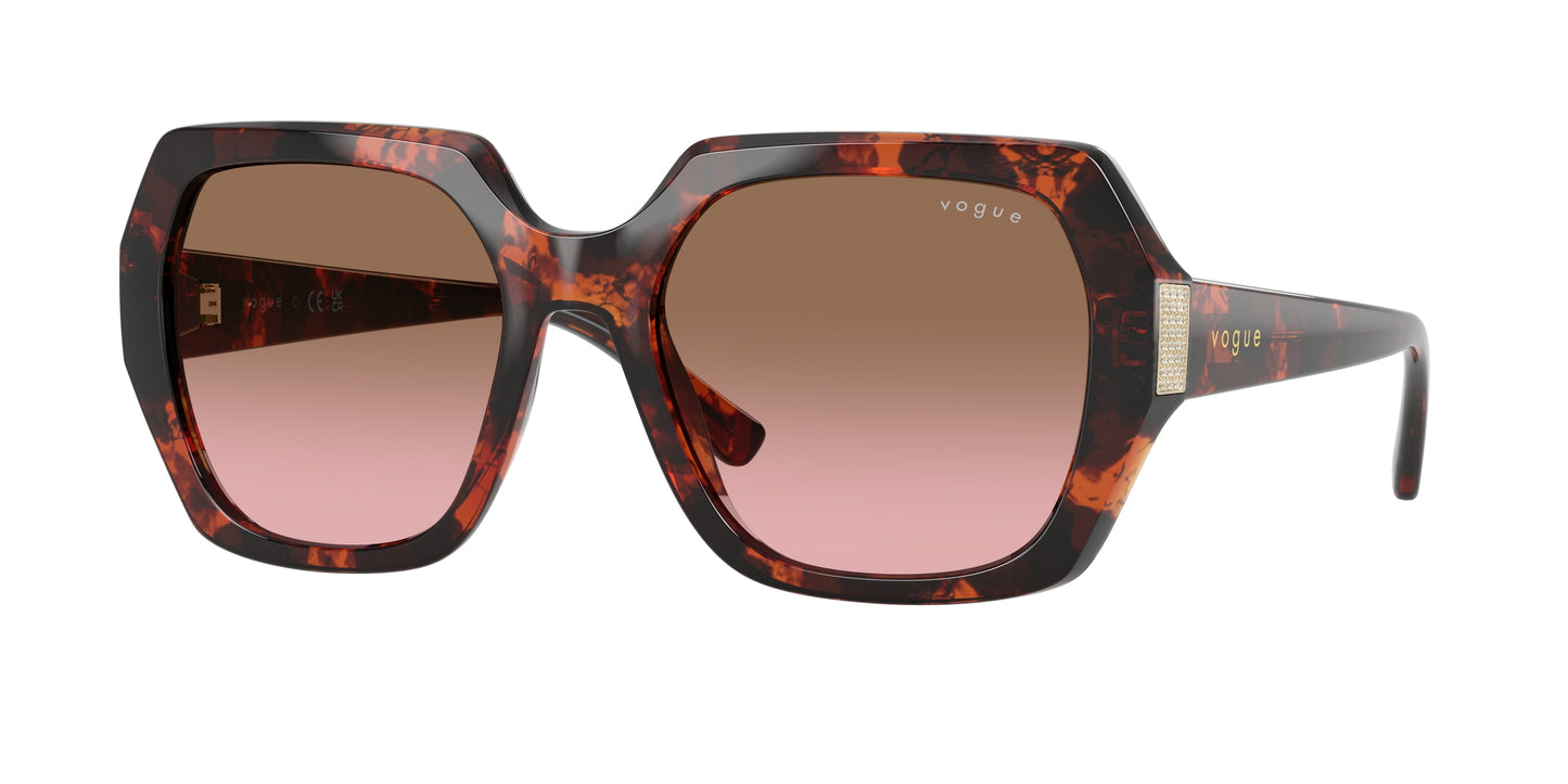 Vogue VO5612SB Irregular Sunglasses 318014-Red Havana 55-140-19 - Color Map Tortoise