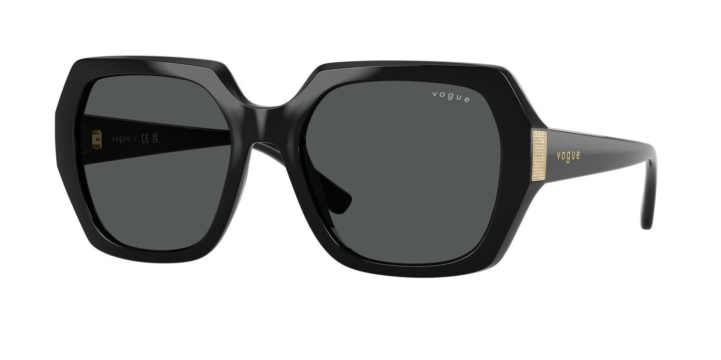 Vogue VO5612SB Irregular Sunglasses W44/87-Black 55-140-19 - Color Map Black