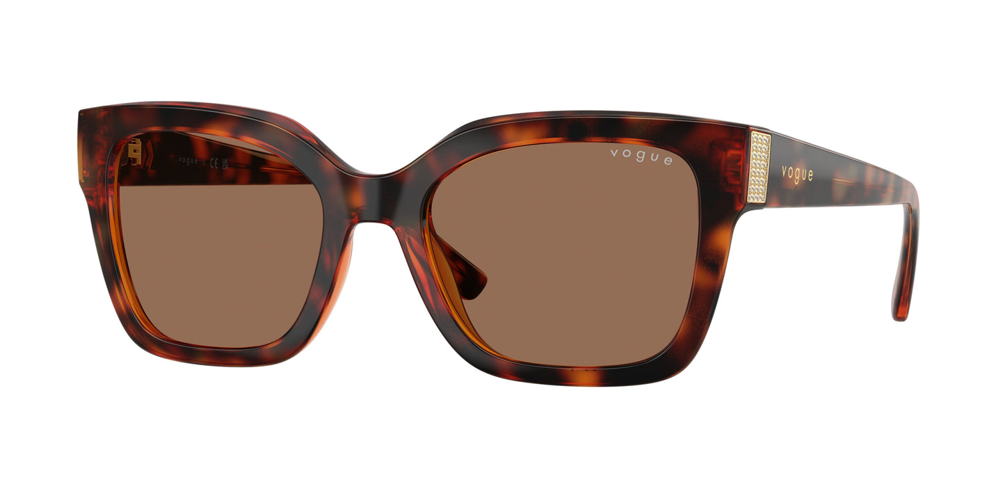 Vogue VO5613SB Square Sunglasses W65673-Dark Havana 54-140-20 - Color Map Brown